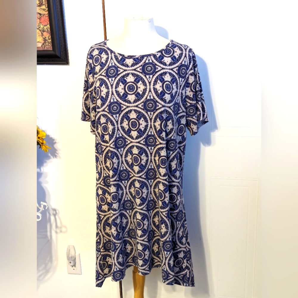 Blue Patterned Women's Dress